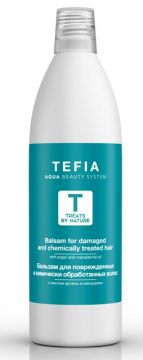 Tefia Treats By Nature Бальзам для поврежденных волос с маслом арганы и макадамии